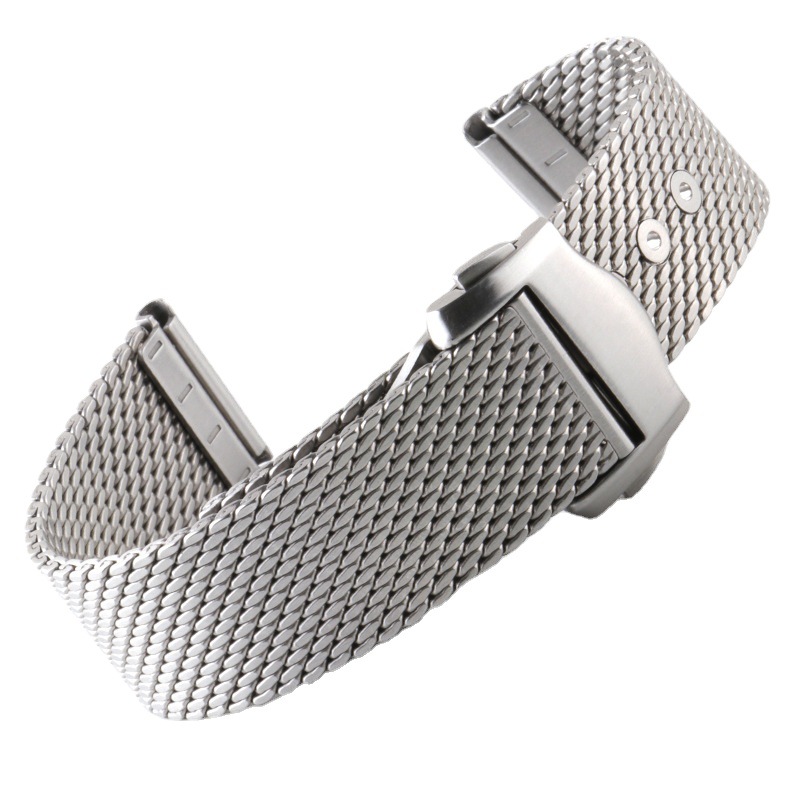 Sehen Sie Bands Premium -Mesh -Armband für Designer Watch Titanium Edelstahl gemahlene Schließe Hochwertige Gurte für Männer an