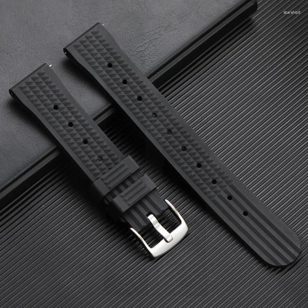 Watch Bands Premium Rubber Watch Band Fast Release Soft Universal Flat-End Swele Remplacement pour 7,3 pouces 22 mm 22 mm