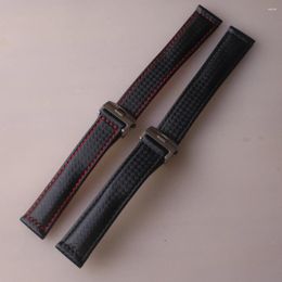 Bracelets de montre Promotion bracelets de montre tissu Nylon accessoires 20mm 22mm 24mm noir avec ligne rouge boucle spéciale déploiement sangle fermoir