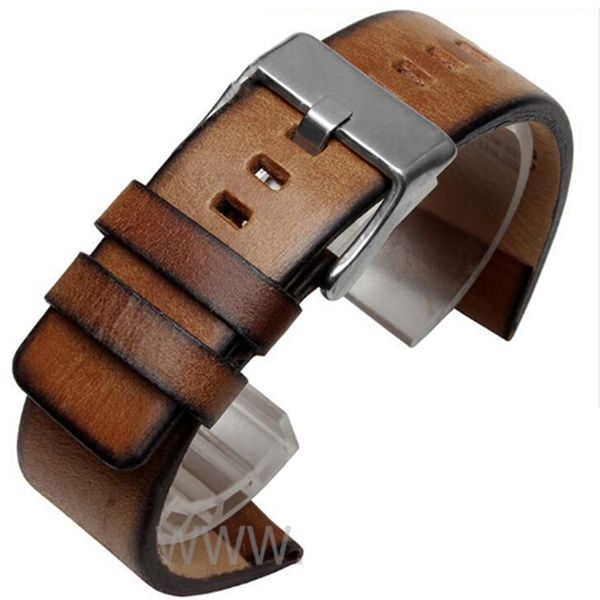 Bracelets de montres de qualité véritable rétro en cuir véritable bracelet hommes pour DZ4343 DZ4323 DZ7406 bracelet de montre vintage cuir italien 22mm 24mm 26mm 230807