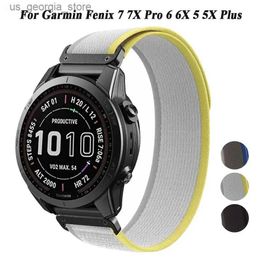 Horlogebanden Quick Fit 22 26 mm armbandriem voor Garmin Fenix 7X 7Pro Solar 6X 6 Pro 5X Plus MARQ EPIX Gen 2 Mk2i Mk2 Nylon slimme band Y240321