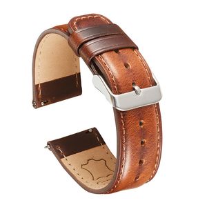 Bracelets de montre Bracelet en cuir véritable à dégagement rapide 20mm 22mm Accessoires de bracelet en cire d'huile vintage 230506