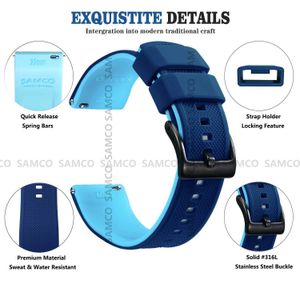 Bekijkbands Quick Release Rubber Watch Strap Silicone Watch Band 18mm 20 mm 22 mm Huawei Samsung Galaxy Garmin Watch vervanging Watchl2404