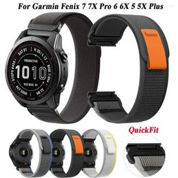 Bracelets de montre QuickFit 22 26mm Bracelet Bracelet pour Garmin Fenix 7X 7Pro solaire 6X 6 Pro 5 5X Plus MARQ EPIX Gen 2 Mk2i Mk2 Nylon Bracelet de montre intelligent