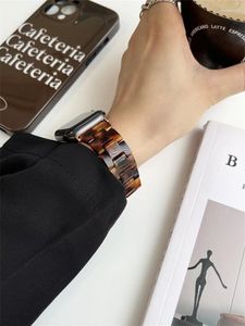 Horlogebanden Hars Band Voor Apple 7 6 5 4 3 44mm 40mm 38MM 42MM 41 45mm Amber Band Armband IWatch Serie Vervanging Pols