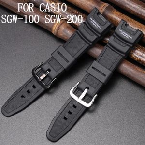 Bandas de reloj Correa de reloj de resina adecuada para Casio SGW 100 SGW-100 Correa de goma para hombres Accesorios de pulsera de repuesto deportivos a prueba de agua