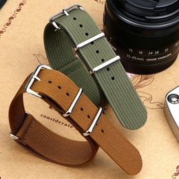 Horlogebanden geribbelde horlogeband 20 mm 22 mm 18 mm robuuste nylon militaire riemen retro horlogeband vlecht ballistische stoffen banden 230411