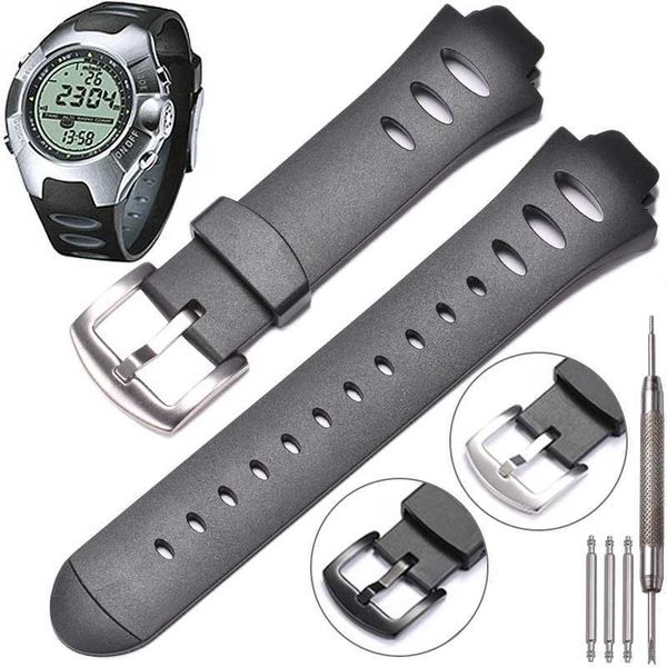 Watch Bands Strap noir en caoutchouc SS0S4723000 Convient pour Suunto Observer SR X6HRM Dec19 P45 Mens Sports Watch Bracelet Accessoires 240424