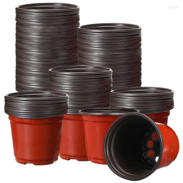 Bracelets de montre Pots de graines 130 pièces, semis de plantes en plastique, pépinière succulente, plateau de 10 CM, parfait pour jardinier, brique rouge Hele22