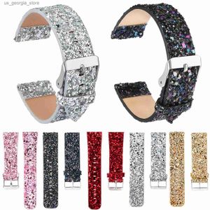 Bracelets de montre Bande de cuir de Noël à paillettes brillantes pour Samsung Gear S3 Bracelet à boucle en métal pour Gear S3 Frontier S3 Classic Y240321