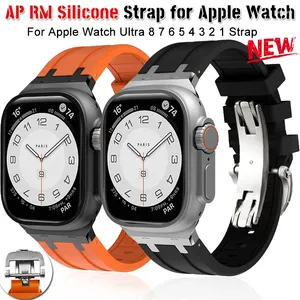 Bracelets de montre Bracelet en Silicone pour Apple Ultra 49mm 45mm 8 7 40/41mm 44/38mm 42 Bracelet souple RM boucle Bracelet IWatch série 6 5 4 SE 3