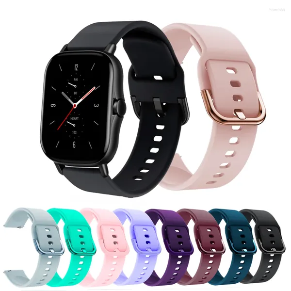 Bandas de reloj Banda de pulsera de silicona para Amazfit GTS 4 Mini 3 2 2e/Bip Pro U Pro/GTR 2e Accesorios de correa de reloj deportivo