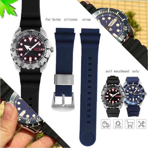 Bandas de reloj Pulsera de goma de silicona para SNE537 SRPA83J1 Banda Marca Correa deportiva Negro Azul Naranja 22 mm