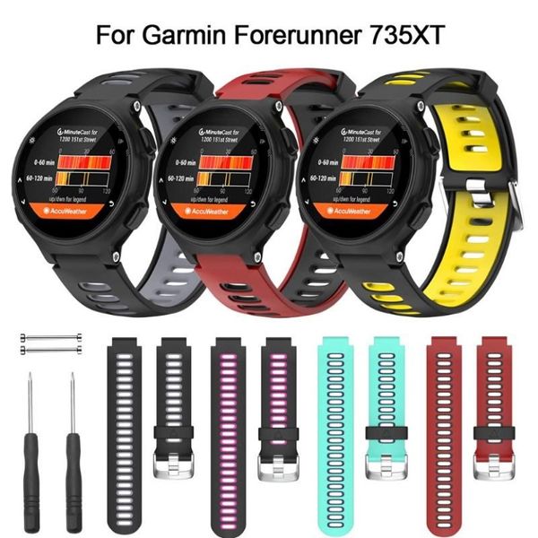 Correas De Reloj Correa De silicona para Garmin Forerunner 735XT Correa De Reloj Correa De muñeca suave De Gel De sílice Correa De Reloj pulsera Montre281h