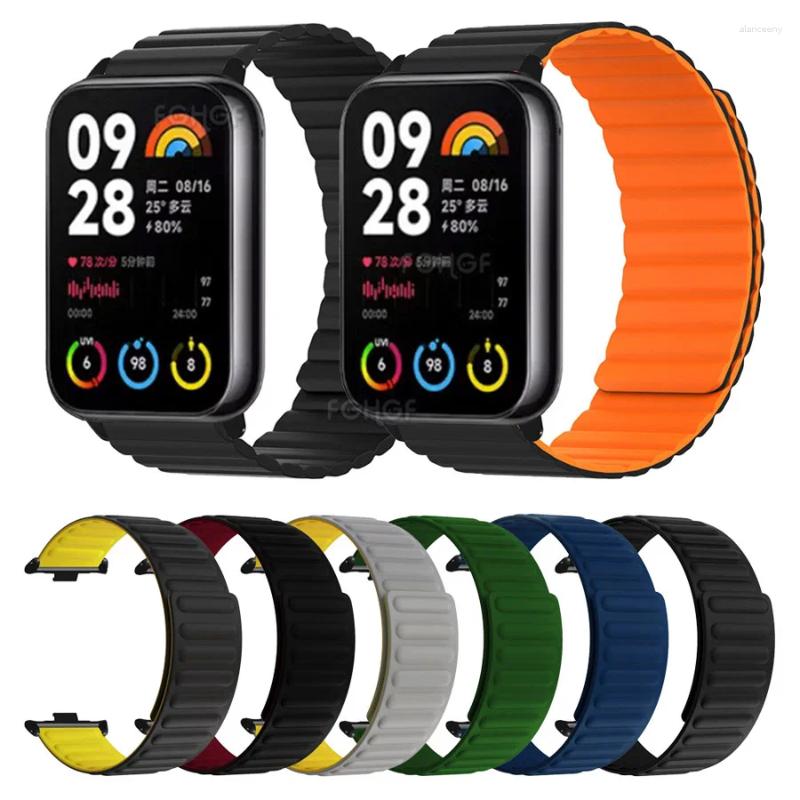 Cinturini per orologi cinturino in silicone per Mi Band 8 Pro braccialetto di ricambio con anello magnetico intelligente cinturino Xiaomi Correa