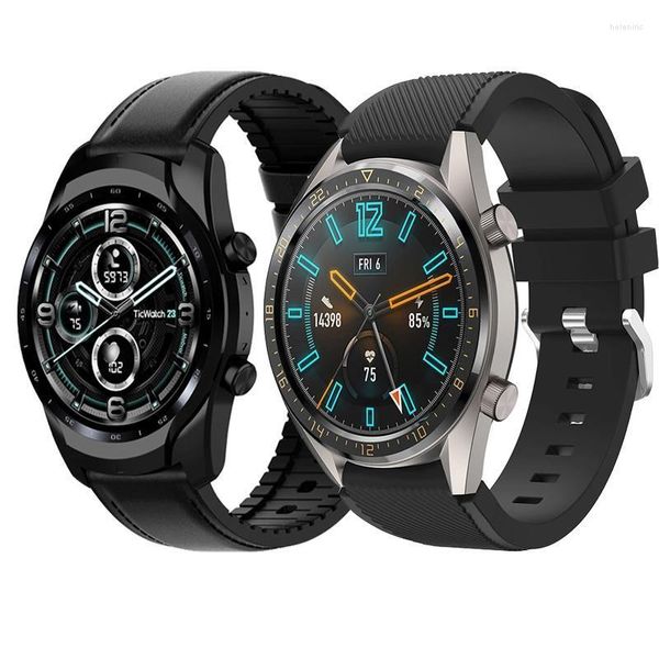 Correas de reloj Correa de silicona para Ticwatch Pro 3 E2 S2 E 2 Gps 4g/lte Gtx 2022 Pulsera Correa de reloj 22mm Correa Tic Pro2022 Hele22