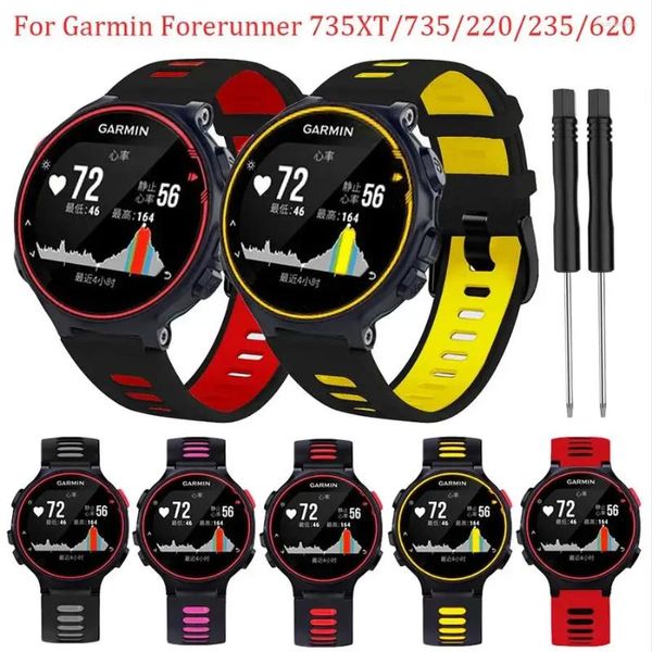 Correas de reloj correas de silicona para Garmin Forerunner 220 230 235 735XT 735 620 630 reemplazar Correa deportiva Correa Approach S20 S5 S6