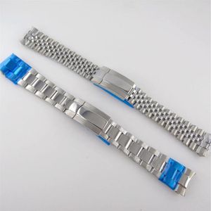 Bracelets de montres Argent 20mm Oyster Jubilee Style Strap Band Bracelet en acier Pièces de rechange en acier inoxydable 316L Boucle déployante Milieu poli262Q