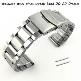 Bracelets de montre Boucle de sécurité en argent pièce en acier inoxydable Bracelet de montre 20mm 22mm 24mm bracelet de montre Bracelet de poignet 3 perles ceinture avec épingles 231020