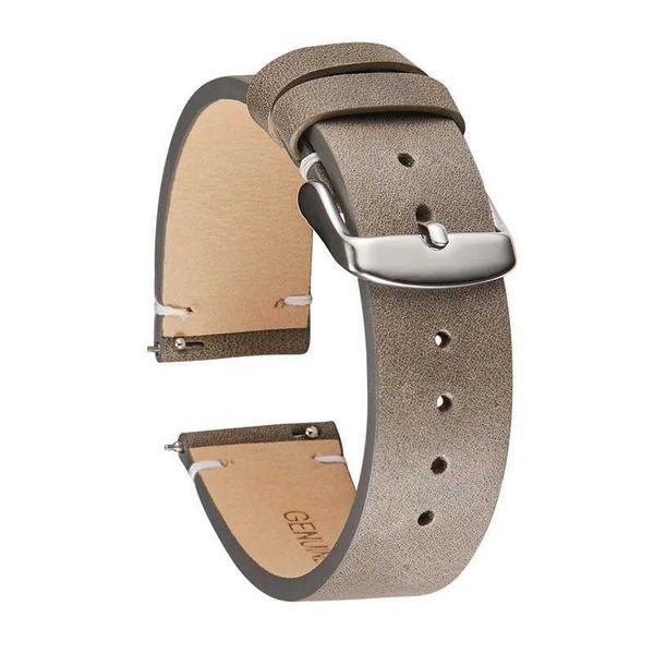Regarder des bandes simples sangliers en cuir authentiques pour Samsung Galaxy Gear S3 Active 2 Bands de bracelet à libération rapide 18 mm 20 mm 22 mm H240504