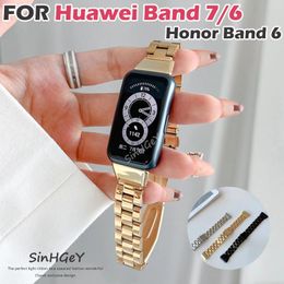 Bracelets de montre SinHGeY Bracelet en métal pour Huawei Band 7/6 Bracelet de remplacement d'honneur en acier inoxydable