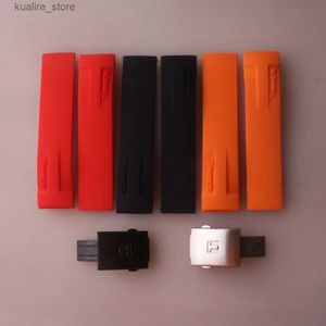 Bracelets de montre bandes souples noir bleu Orange rouge Sile caoutchouc étanche es accessoires adaptés Tissot Trace T048417a T048 Sport L240307