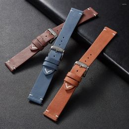 Horloge Bands Zachte Eerste Laag Koeienhuid Band 18mm 20mm 22mm Echt Mat Lederen Accessoires Retro Smart Quick release Horlogeband