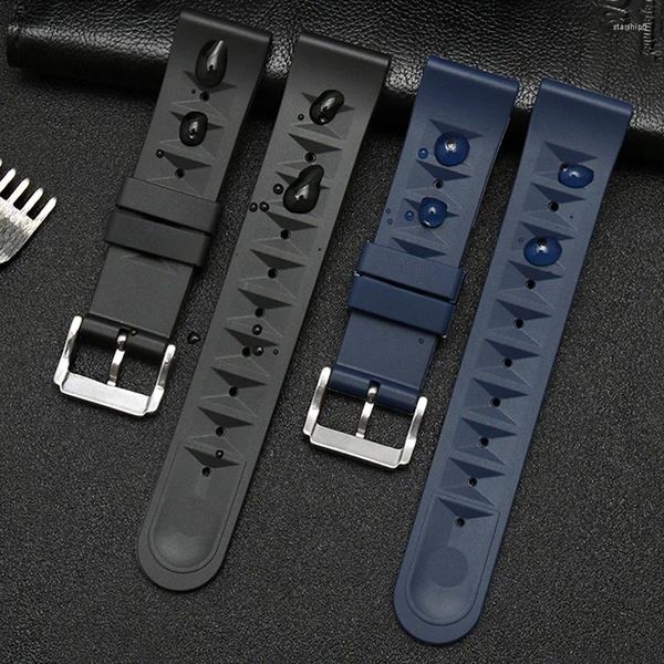 Watch Bands Soft Silicone Sport Strap 20mm 22 mm Diving Diving Bandrofroping Band pour hommes