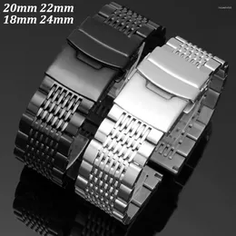 Bracelets de montre Bracelet de montre en acier inoxydable 316L solide pour Galaxy Watch4 42/46 18 24 20mm 22mm Huawei GT2 Pro Bracelet en métal Bracelet de poignet