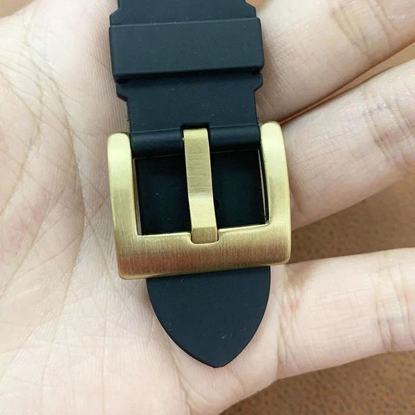 Bandas de reloj Hebilla de lengüeta de bronce macizo para piezas L6002M Totalmente cepillada 18 20 22 24 26 mm con barras de resorte