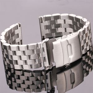 Bracelets de montre Bracelet de montre en acier inoxydable massif 18mm 20mm 22mm 24mm femmes hommes argent métal brossé accessoires de bracelet de montre 230616