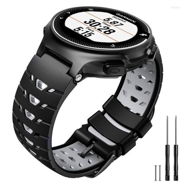 Correas de reloj correa de muñeca de silicona deportiva para Garmin Forerunner 235Lite/735XT/630/235/220/230 accesorios de pulsera de reloj enfoque S6 Hele22