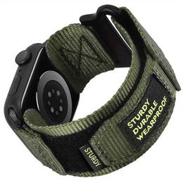 Bandas de reloj Staph Sports Nylon Ring Strap para Apple Band 49 mm 45 mm 44 mm 42 mm al aire libre transpirable I 9 8 7 41 mm Ultra SE 6 40 mm Q240514