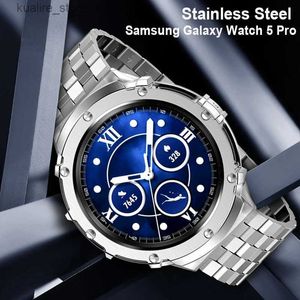 Bracelets de montre boîtier en acier inoxydable + bracelet pour Samsung Galaxy 5 Pro 45mm (non) couvercle de pare-chocs en métal galaxy 5 pro 45 bande L240307