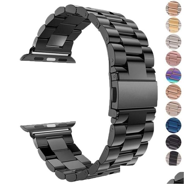 Bandas de reloj Correa de acero inoxidable para Apple Band 38Mm 42Mm Correa de reloj de metal 40Mm 44Mm Pulsera deportiva Iwatch Series 76Se5432 220810 Drop Dht06