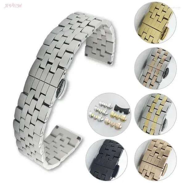 Bracelets de montre bracelets en acier inoxydable 12mm 14mm 16mm 18mm 19mm 20mm 21mm 22mm bande d'extrémité incurvée Bracelet universel accessoires de bracelet