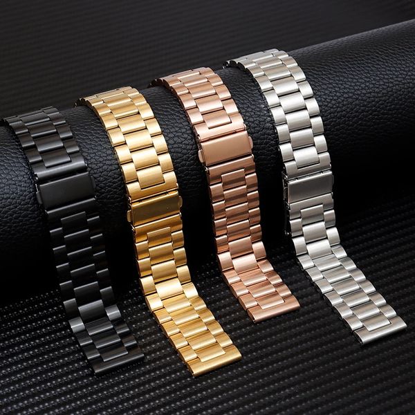 Bracelets de montre Bracelet de montre en acier inoxydable 16mm 18mm 20mm 22mm 24mm bracelet de montre à dégagement rapide en métal massif argent noir or Rose Bracelets 231115