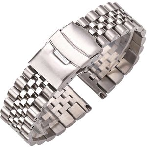 Horlogebanden Roestvrij Stalen Horlogeband Armband 18mm 20mm 22mm 24mm Vrouwen Mannen Zilver Massief Metalen horlogeband Accessoires 230616