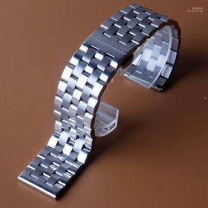 Bracelets de montre Bracelets de montre en acier inoxydable Bracelet femmes hommes argent liens solides Bracelet en métal 16mm 18mm 19mm20mm 21mm 22mm 24mm accessoires Hele2