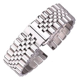 Bracelets de montre Bracelets de montre en acier inoxydable Argent poli 16 18 19 20 21 22mm Bracelet de montre en métal Accessoires de bracelet 230518
