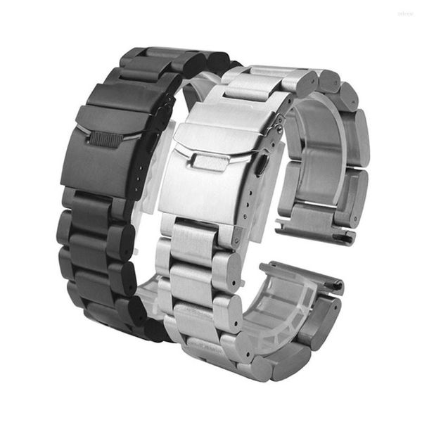 Bandas de reloj Strapa Band de acero inoxidable de 26 mm de alto metal para Garmin 3 / HR 2023 Bandas de relojes negros / astillas