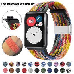 Correa de reloj para Huawei Fit 2 Band Nylon trenzado tejido WatchBand pulsera de repuesto ajustable