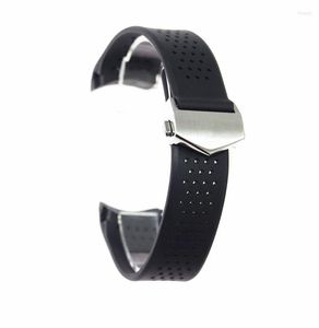 Bracelets de montre bracelet en silicone pour TAG Heure plongée sport-grade Super Carrera mâle 22mm 24mm noir