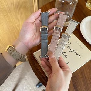 Bracelets de montre bracelet en cuir suédé pour Apple 41mm 40mm 38mm 44 45 42 49mm femmes chaud hiver Wirst bande IwWtch 8 7 6 Ultra SE 5 4 3 2