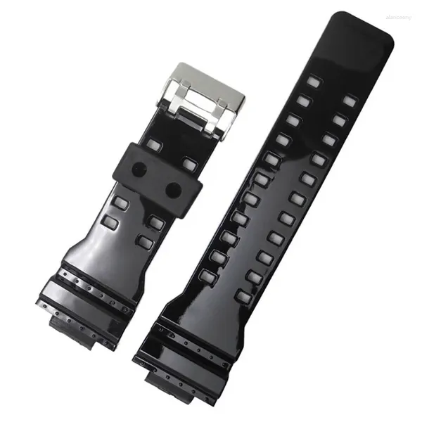 Bracelets de montre adaptés à Casio, noir brillant, G-8900 Ga-100 Ga-110/120/400/800 Gac110, bracelet de remplacement en or 16MM