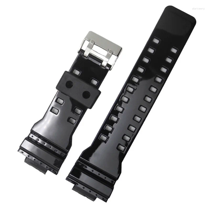 Pulseiras de relógio adequadas para Casio Bright Black G-8900 Ga-100 Ga-110/120/400/800 Gac110 Gold Replacement Strap 16MM