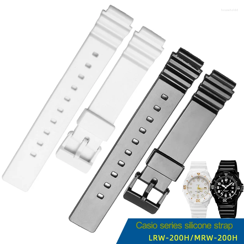 Bandas de relógio adequadas para casio pulseira de silicone de resina de alta qualidade LRW-200H boca convexa masculina e feminina banda de estudante 14mm