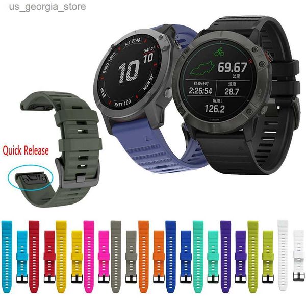 Bracelets de montre adaptés à Garmin Fenix 6 6X Pro 5 5s 5X Plus 3HR Fenix 7 7X, sangle de poignet Easyfit à dégagement rapide et silencieux Y240321