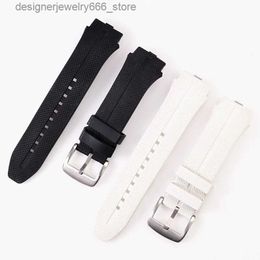 Horlogebanden Geschikt voor LG Urbane 2 LTE LG W200 Smart Sile Rubberen Band Polsband Armband zwart Witte riem band Q231212