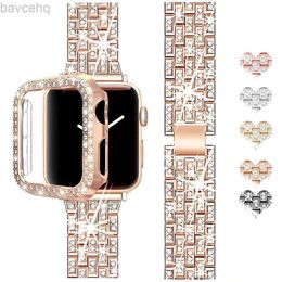 Bracelets de montre adaptés au bracelet de montre Ultra 49 mm 45 mm 41 mm 40/44 mm 42 mm Flash Metal avec étui de protection en diamant iWatch Series 9 8 7 6 5 4 SE 24323